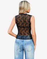 FLace Tank Top Mesh Sheer Blouses